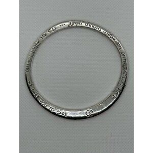 Peace is something the world should share Silver Tone Bracelet